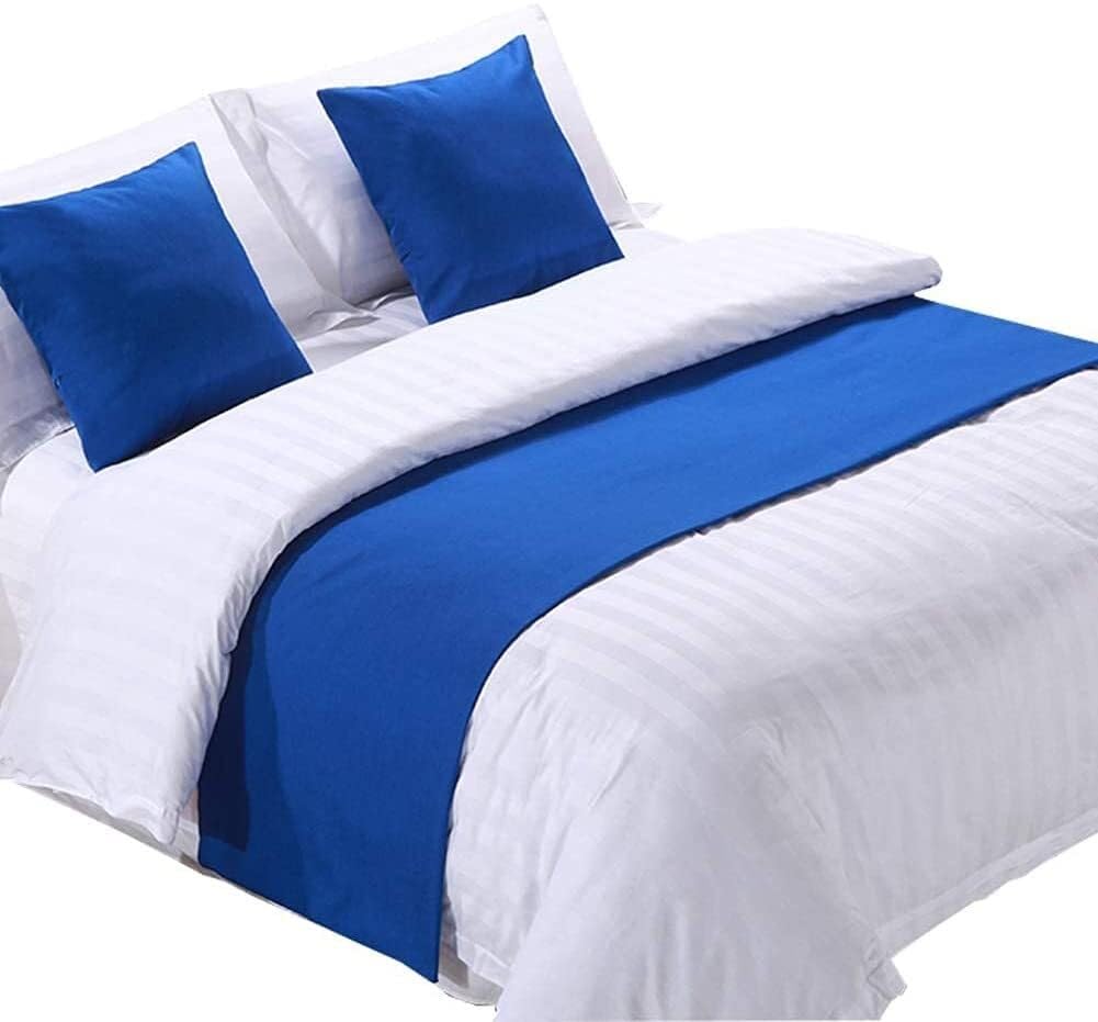 Hotel Bed Runner Scarf and 2 Pillowcase Count Solid Color Soft Bedspreads Coverlets Home Decoration for Bed Cover with Matching Pillows for Twin Queen