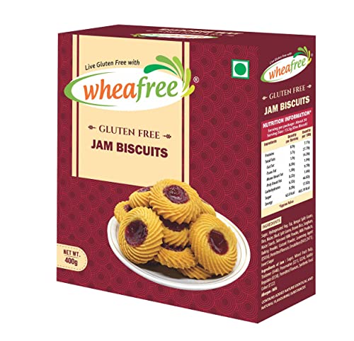 Image of Wheafree Gluten Free Sorghum Sooji (Pack of 2 x 400g Each) & Wheafree Gluten Free Jam Biscuits (400g) | Tasty & Crunchy Jam Biscuits | Best Teatime Snacks | Vegetarian