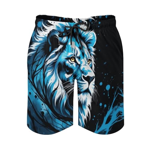 Zakqeik Lions Summer Mens Swimtrunks Workout Cool Shorts Running Pants with Pockets3