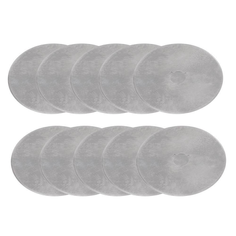 Rotary Cutter Blades Set 10Pcs SKS-7 Steel 60MM Rotary Fabric Cutter Blade Sewing Quilting Cloth Round Cutters with Plastic Case