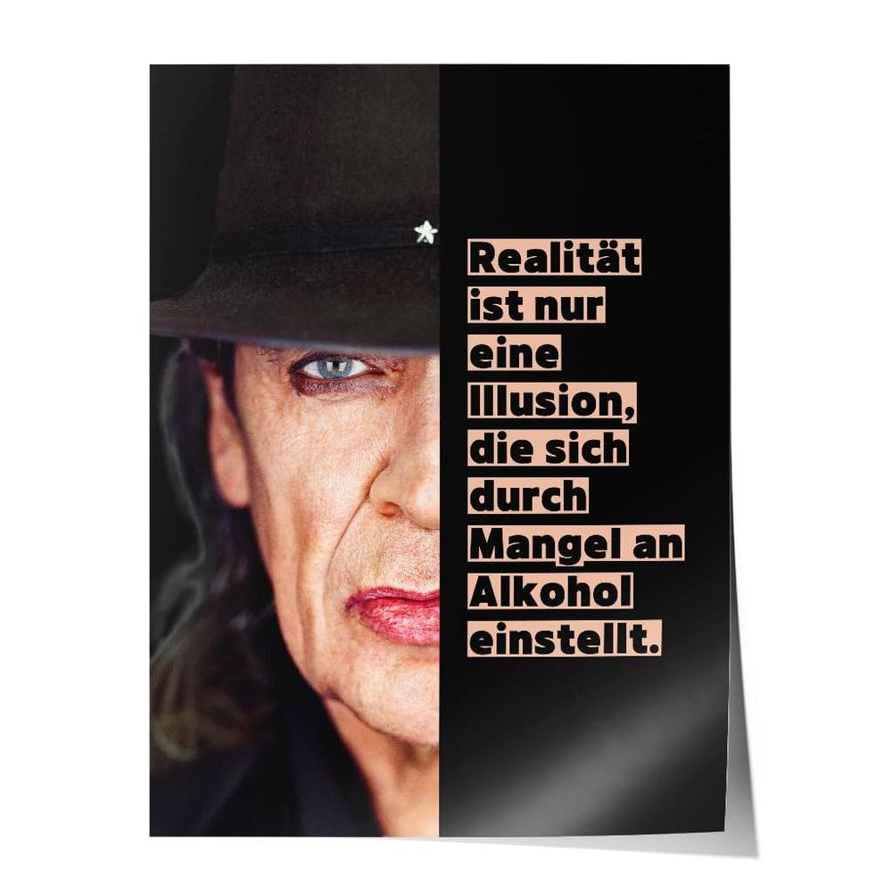 CANVEO Udo Lindenberg Bild Poster Leinwand, Geschenk Musik Kunstdruck, Rockmusik Deutschrock Rocklegende Wandbild, Spruch Zitat Musiklegende, Musikliebhaber Fanartikel