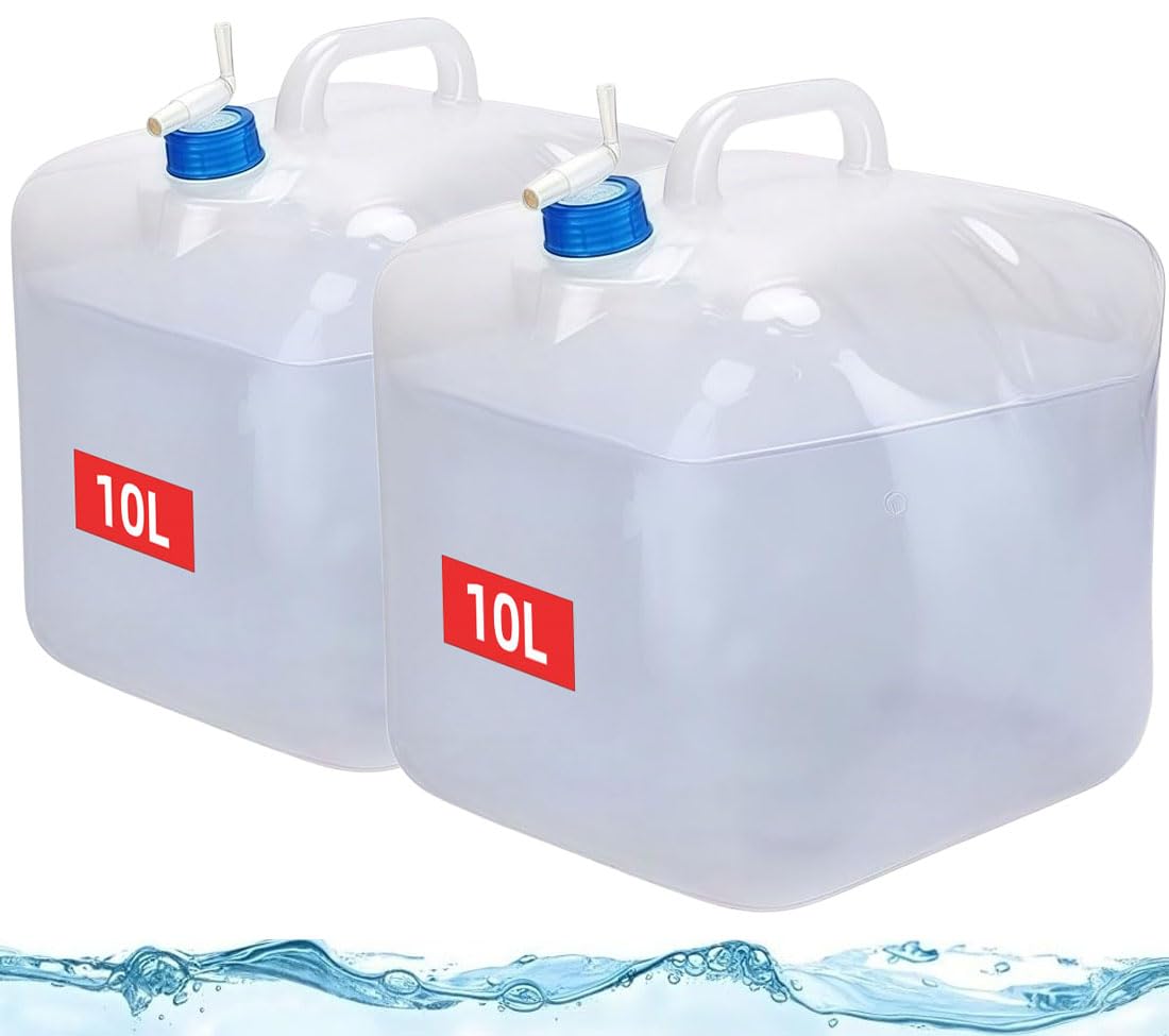 ZUMVIVIN Collapsible Camping Water Container 10L with Tap | An Extra Sealing Cover and 12cm Outlet Pipe | for Camping Picnic Car Journey | Emergency Water Storage (2)