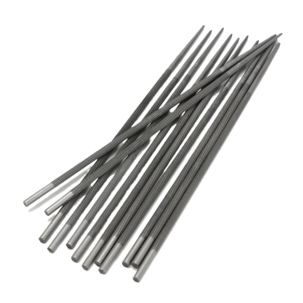 Limes rondes pour tronçonneuse, 12 pièces, 5, 5mm, 7, 32 pouces, pour affûter l'affûteuse de tronçonneuse, Compatible avec