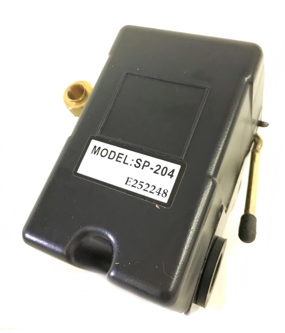 Air Compressor Pressure Switch - Fits for Sunny Air Compressor Parts Replacement H4-140-175 SP-204 - Pressure Control Switch - 4 Port 140-175 PSI 25Amp 115-230 V 3.25"