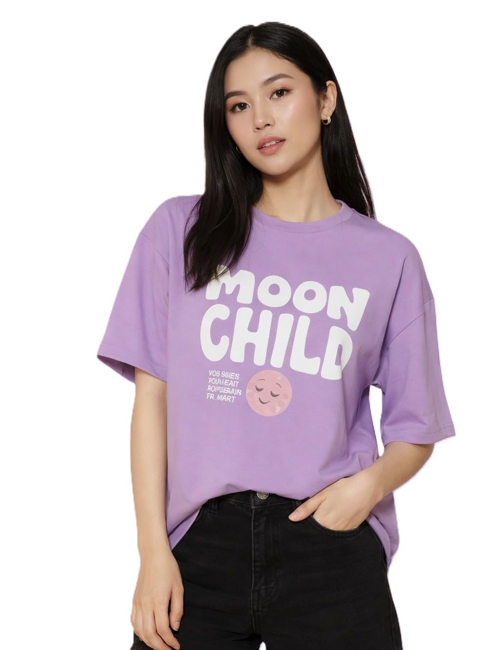 Women's Regular Purple Graphic Print T-Shirt, Casual Style, Short Sleeve-picture-24