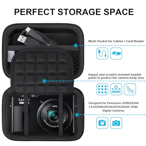 Funda rígida para cámara Panasonic LUMIX serie ZS negra miniatura 2