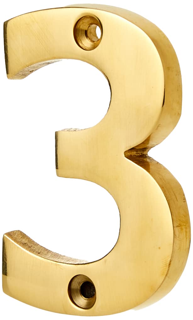 From the Anvil 83713 Numeral 3 - Polished Brass