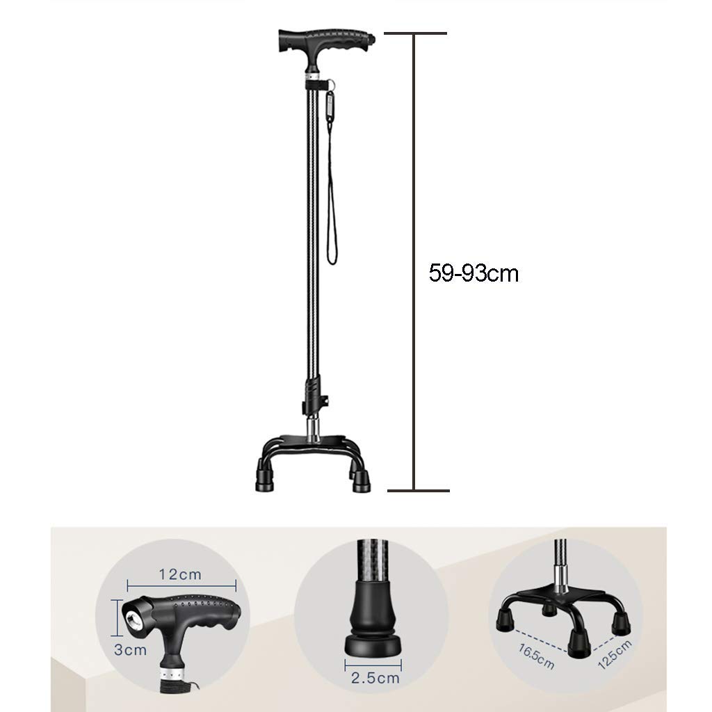 Bastones con luz LED - Bastones Ligeros de Altura Ajustable Mango en T Muleta para Caminar, para Hombres Mujeres Artritis Personas Mayores Interesting
