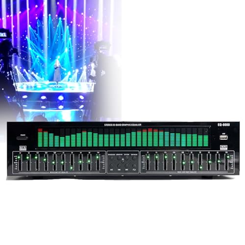 Procesador de karaoke de audio digital con analizador de espectro de 31 bandas, Bluetooth, óptico, USB y control remoto para estudio en casa