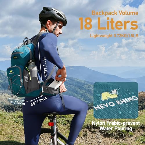 Image of N NEVO RHINO Hydration Backpack, 18L Multipurpose Hiking Backpack with 3L Water Bladder, Water Backpack Insulated Hydration Pack Ideal for Hiking and Cycling
