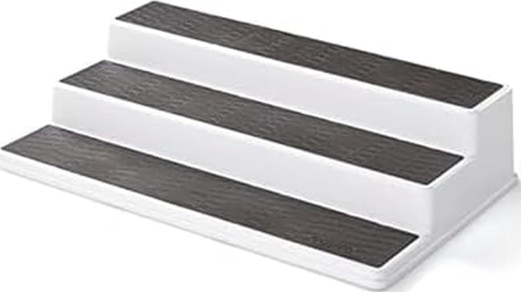 Copco 3-Tier Spice Rack Organizer for Cabinet - 15 Inch Non-Skid Pantry Organizer and Storage Shelf for Spices, Canned Goods, Seasonings - White and Gray Kitchen Cabinet Organizer