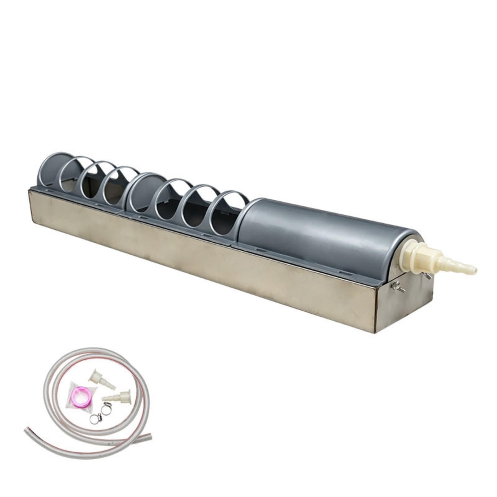 Gralara Abbeveratoio Automatico Universale Abbeveratoio a Vaschetta con Galleggiante Durevole Beverino per Pollaio, Fattoria, 60cm, Con Coperchio Divisorio
