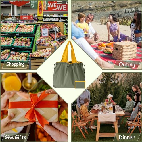 GFYFYZ Einkaufstasche Faltbar Große Wiederverwendbare Einkaufsbeutel Waschbar Shopping Bag Tragetasche mit Kordelzug und Henkel Tragbare Einkaufstaschen für Einkaufen und Travel Outdoor Camping
