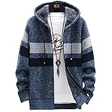 [ブランクブラン] メンズ パーカー ボア カーディガン ボーダー 暖かい 秋 冬 ストリート ストリート系 ダンス 衣装 ジム ウェア 秋冬 めんず 男子 冬場 ファッション おしゃれ かっこいい シンプル 大人 大人用 裏起毛 フード 長袖 ファスナー トップス 冬用 前開き l サイズ ゆったり ウエア スクール ビジネス ペア 防寒 カジュアル フーディ― ブルー 2A-B31-BLL