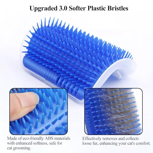 Image of Kingtree Cat Corner Scratcher Self Groomer with Catnip, 2 Pack Softer Cat Face Scratchers Wall Corner Grooming Massage Combs for Long & Short Fur Cats