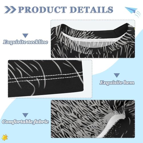 Boys Short Sleeve T-Shirts Cat Black Leopard Animal Rashguard Kids Swim Shirts Sun UPF 50+3