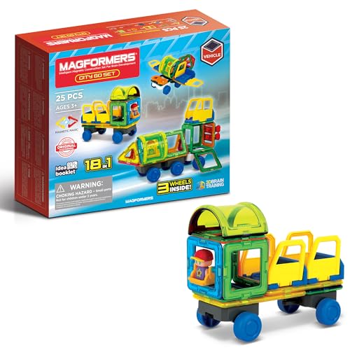 Magformers City Go magnetic construction set. Make Cars Lorries Trains and Trams.