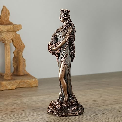 Estatua de resina con acabado bronce frío 6 1/8 pulg miniatura 4