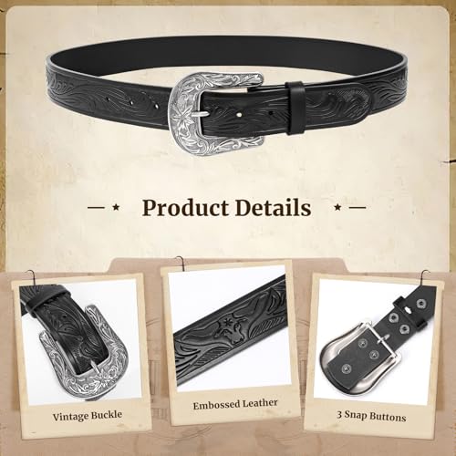SANSTHS 2 Pack Vintage Cowboy Belt4