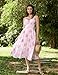 Summer Dresses for Women Floral Midi Dress Boho Beach Flowy Sundress Chiffon Dresses Pink L