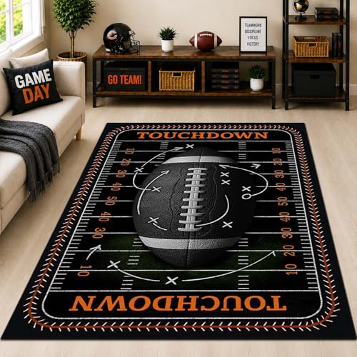 Tapete decorativo de fútbol 5'x7' antideslizante lavable miniatura 1