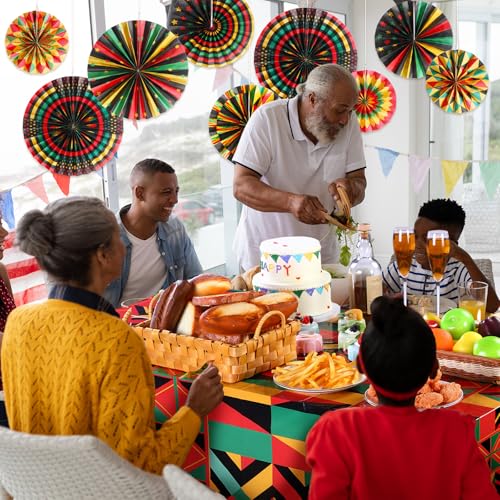 Kit Juneteenth avec nappe de fête et éventails Kente - 4