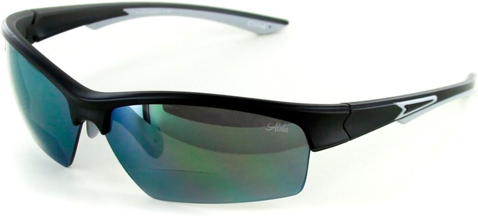 Stone Creek¨ MX2 Bifocal Sunglasses with Wrap-Around Sports Flash Mirror Lenses for Men (BLACK 2.50)