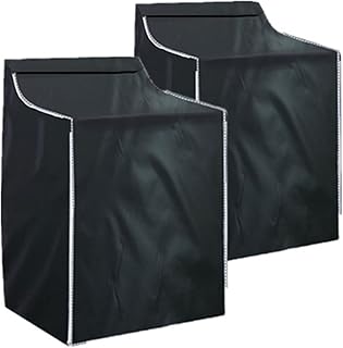 2Pack Washer and Dryer Covers,Top Load Washing Machine Cover Laundry Dryer Protect Cover Dustproof Waterproof Zipper Design for Easy Use Fit for Most Front-loading Machine(W29D28H43in) (Black)