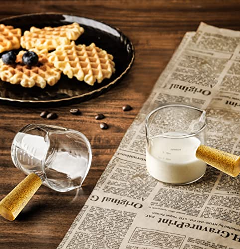 Juego de 2 Vasos Medidores para Espresso con Mango de Madera 100 ml miniatura 4