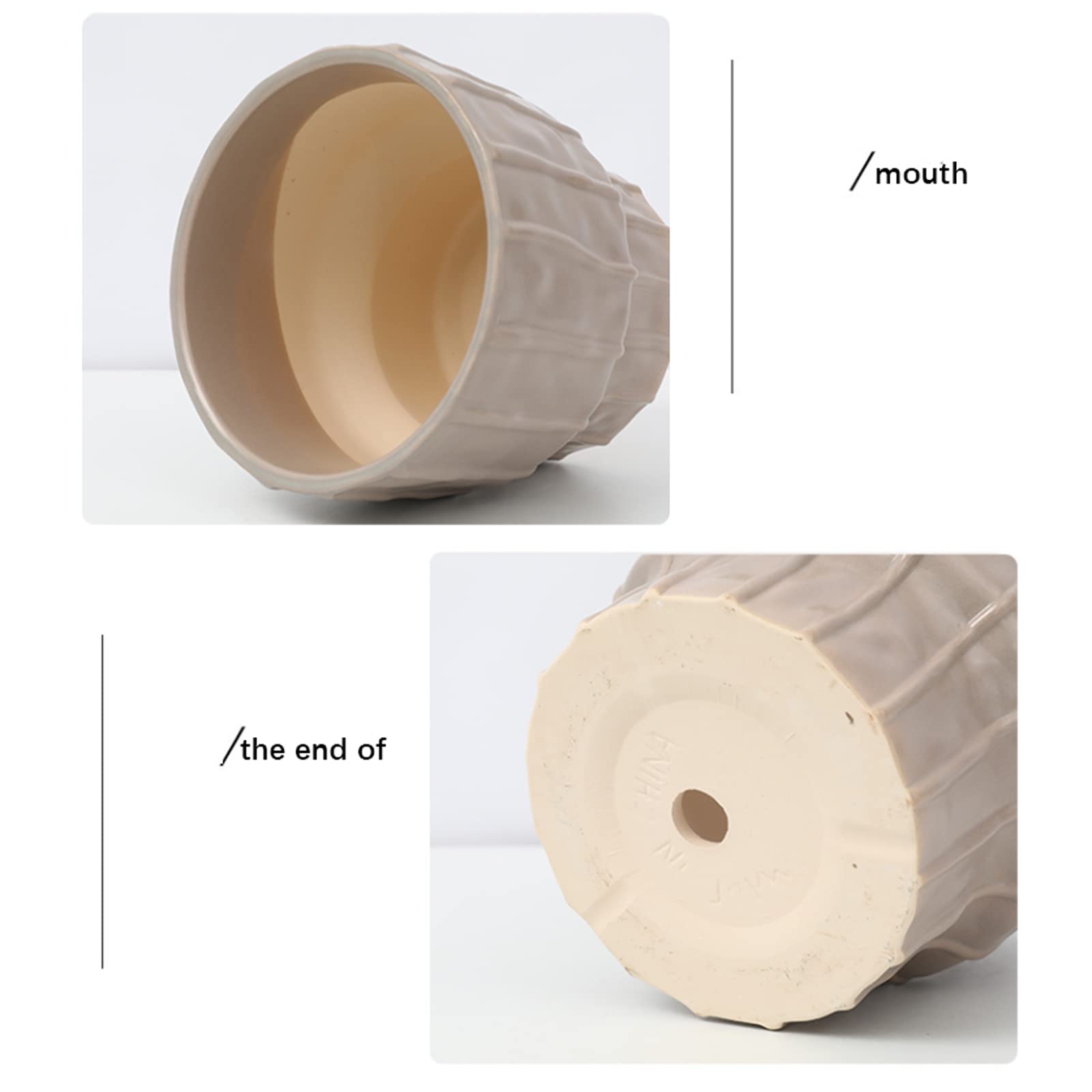 Vasi da Giardino Vasi per Piante in Ceramica, Vasi da Fiori da 6,1/7,8 Pollici con Foro di Drenaggio, Fioriere per Giardino Patio Balcone Deck Living Room Decor