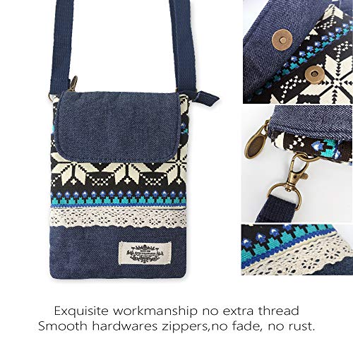 Image of Roomy Cell Phone Purse Wallet Small Crossbody Bags For Women teen girlsl | Small crossbody bags for women with Shoulder Strap,mini thread wallet,cute canvas travel purse tiny purse