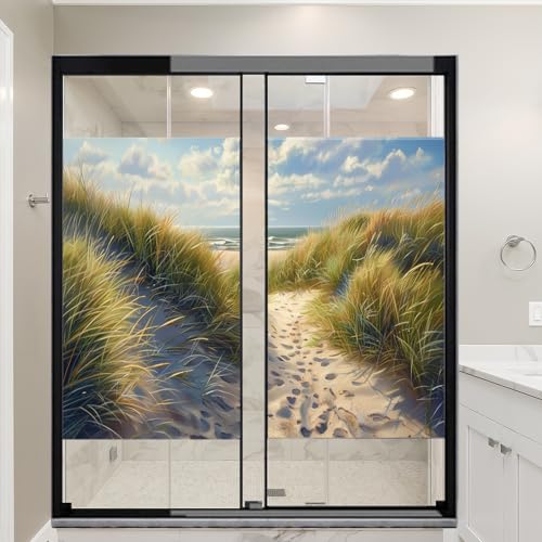 Vinilo decorativo para ventana con diseño playa y naturaleza, pack 2 piezas 27.6x39.4 pulgadas miniatura 4