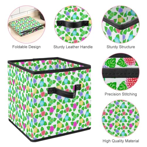 Cube de rangement pliable fleuri violet et jaune avec poignées solides