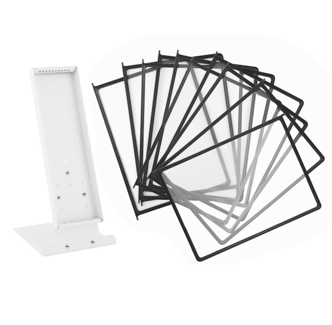 LEVIATAN Système de Présentation de Table A4 avec 10 Panneaux – Support Métallique Stable – Porte-Documents Rotatif pour Bureau, Atelier, Accueil – Noir