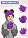 Senker Fashion Winter Beanie Kids Hat and Gloves Set for Girls Boys Toddler Pompom Knit Fleece Lined for Cold Weather