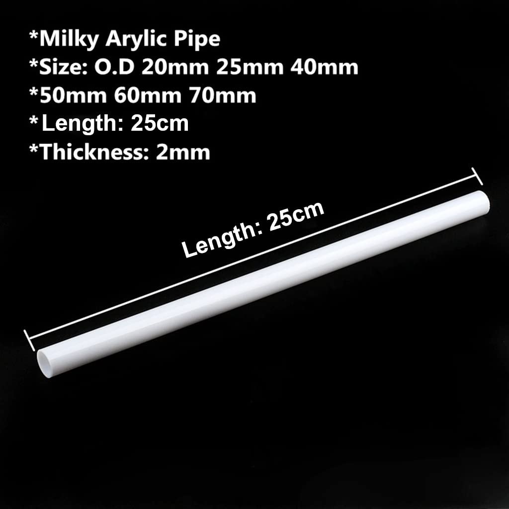 Rura sztywna okrągła PVC, Rury okrągłe z PVC sztywne do lamp ogrodowych, abażurów, akcesoriów akwarystycznych, węży ogrodowych DIY, 1 szt.(25cm O.d 50mm)