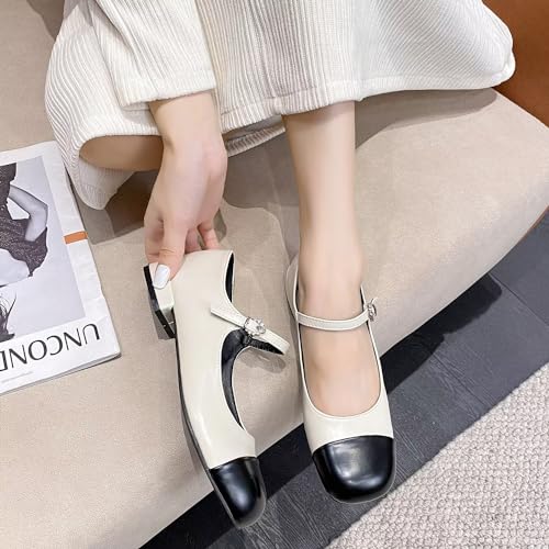 Hee grand Women Mary Jane Chunky Heels Round Toe Ankle Strap Pumps Comfortable Low Block Heel Dress Shoes School Uniform2