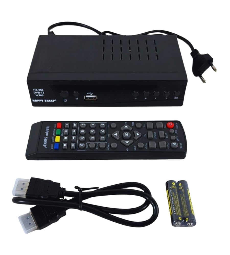 Decoder Digitale Terrestre DVBT-2 H.265-HEVC 10 Full HD HDMI/Scart USB LAN con Display Telecomando