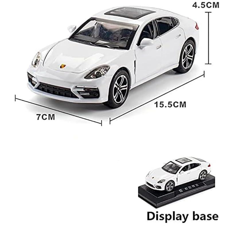 Image of Play Boy 1:32 Porsche Panamera Model Diecast Metal Alloy Pullback Toy Vehicle with Openable Doors Light and Music Car for Kids (Multicolor)