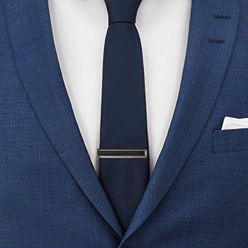 Men Tie Bar Clip 2.2"Inches Brass Gun-black Plated Carbon Fiber Regular Fashion Tie Bar Clips2