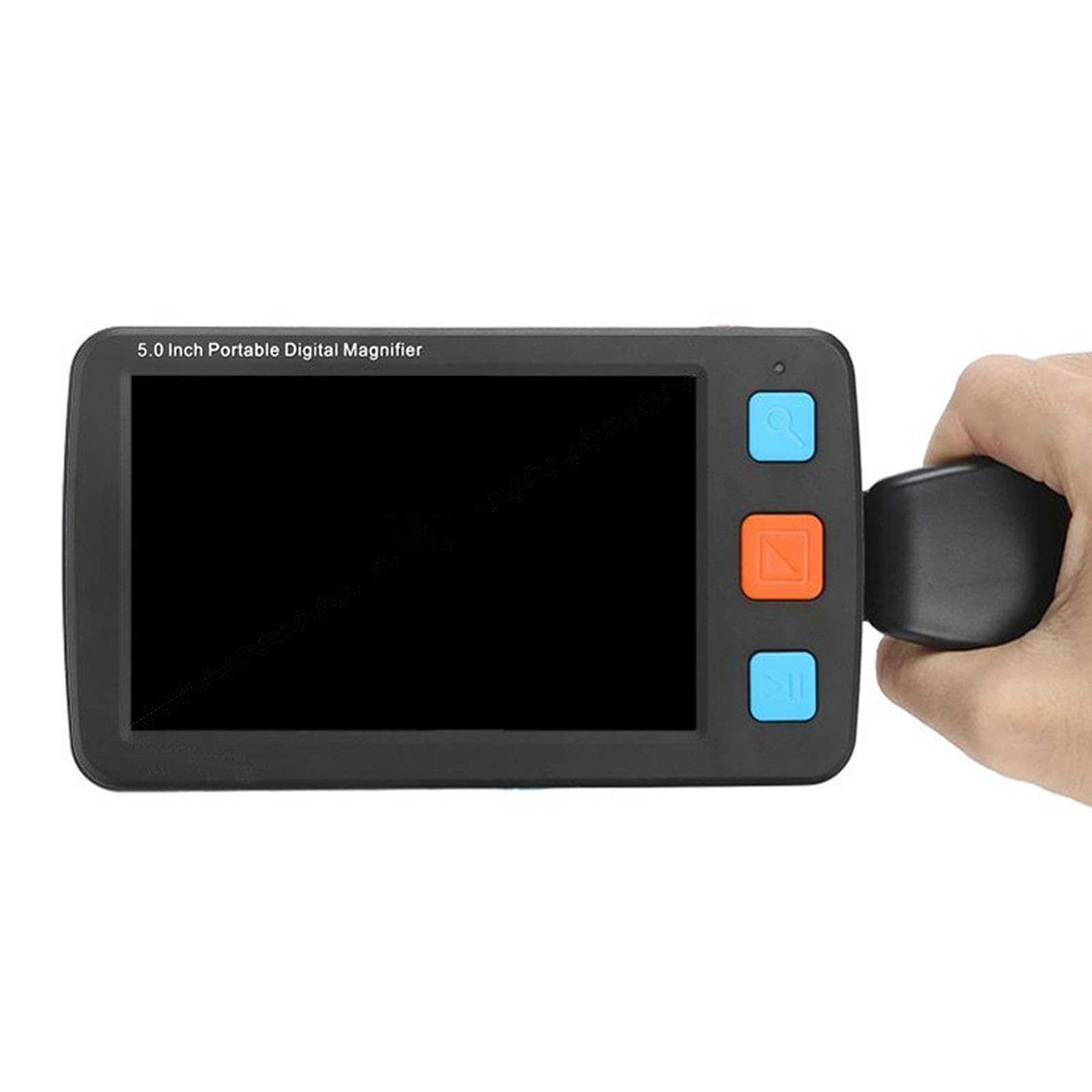 Portable Digital Magnifier (4X-32X), 5-Inches Electronic Reading Aid (Stand), TF Card: Max 32GB + Working: More Than 4H, 17 Color Patterns, Taking Photos/Replay,Black