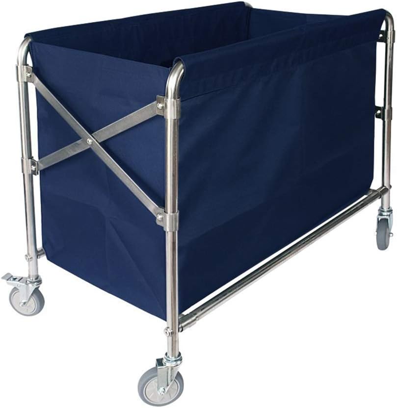 Kitchen Movable Trolleys, Trolley Heavy Duty with Liner,Laundry Sorter Rolling CartBlue/Large L(Blue)