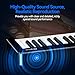 Rhymo Folding Piano Keyboard, 61 Keys Sensitive Electric Piano, Weighted Portable Electric Keyboards with Bluetooth MIDI, Digital Foldable Keyboard for Beginner (Black)