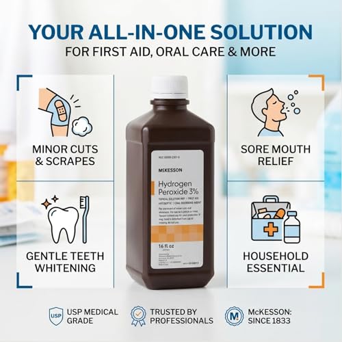McKesson Hydrogen Peroxide 3%, Topical Solution USP, 16 oz, 1 ct - image 2