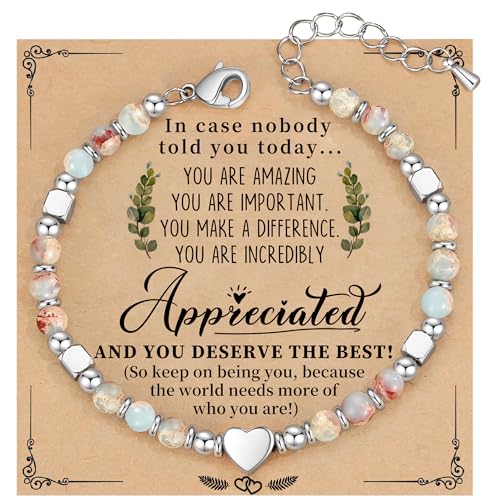 Image of Friendship Bracelets, Employee Appreciation Gifts Inspirational Bracelets for Women Coworkers Heart Charm Bracelet Jewelry Birthday Gift