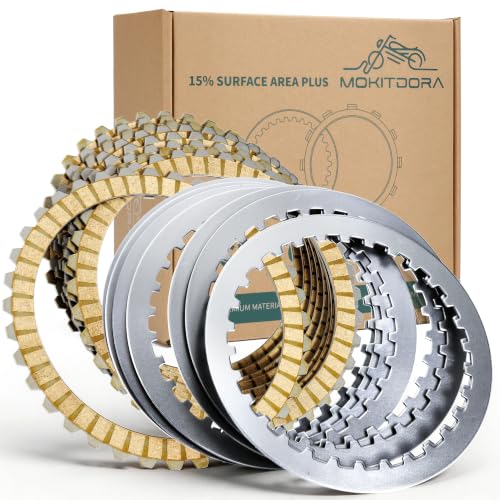 MoKitDora Big Twin Extra Clutch Plate Friction Steel Clutch Kit for 1991-2017 Sportster 1991-2002 Buell All Models 17 PCS Clutch Kit