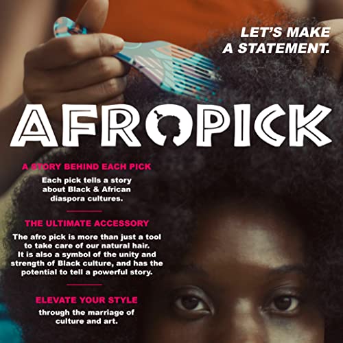 Afropick Metal Peine para Cabello Rizado Negro miniatura 5