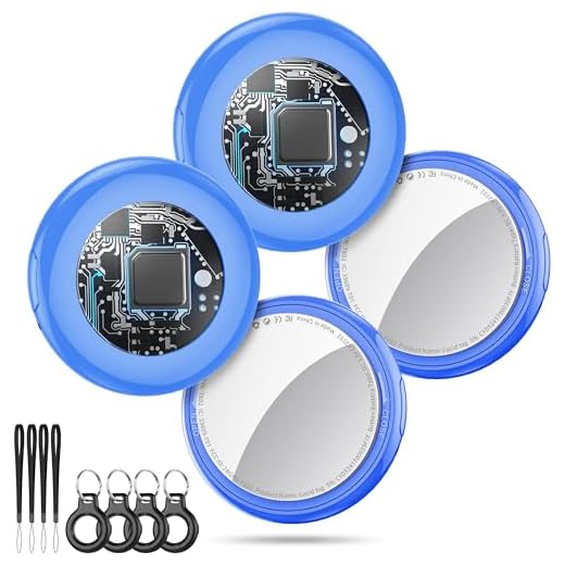 Air Tracker Tags 4 Pack Blu, Smart Air Tracker Localizzatore Funziona con Apple Dov'è App (solo iOS),5.3 Bluetooth Tracker Trova Oggetti per Chiavi,Bagagli,Valigie, Air Tag Batteria Sostituibile