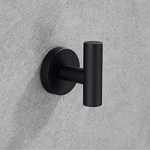 USHOWER Matte Black Bathroom Hardware Set, Modern Style Bathroom Accessories Kit, Includes 24 Inch Towel Bar, 5 Piece - Thumbnail 2