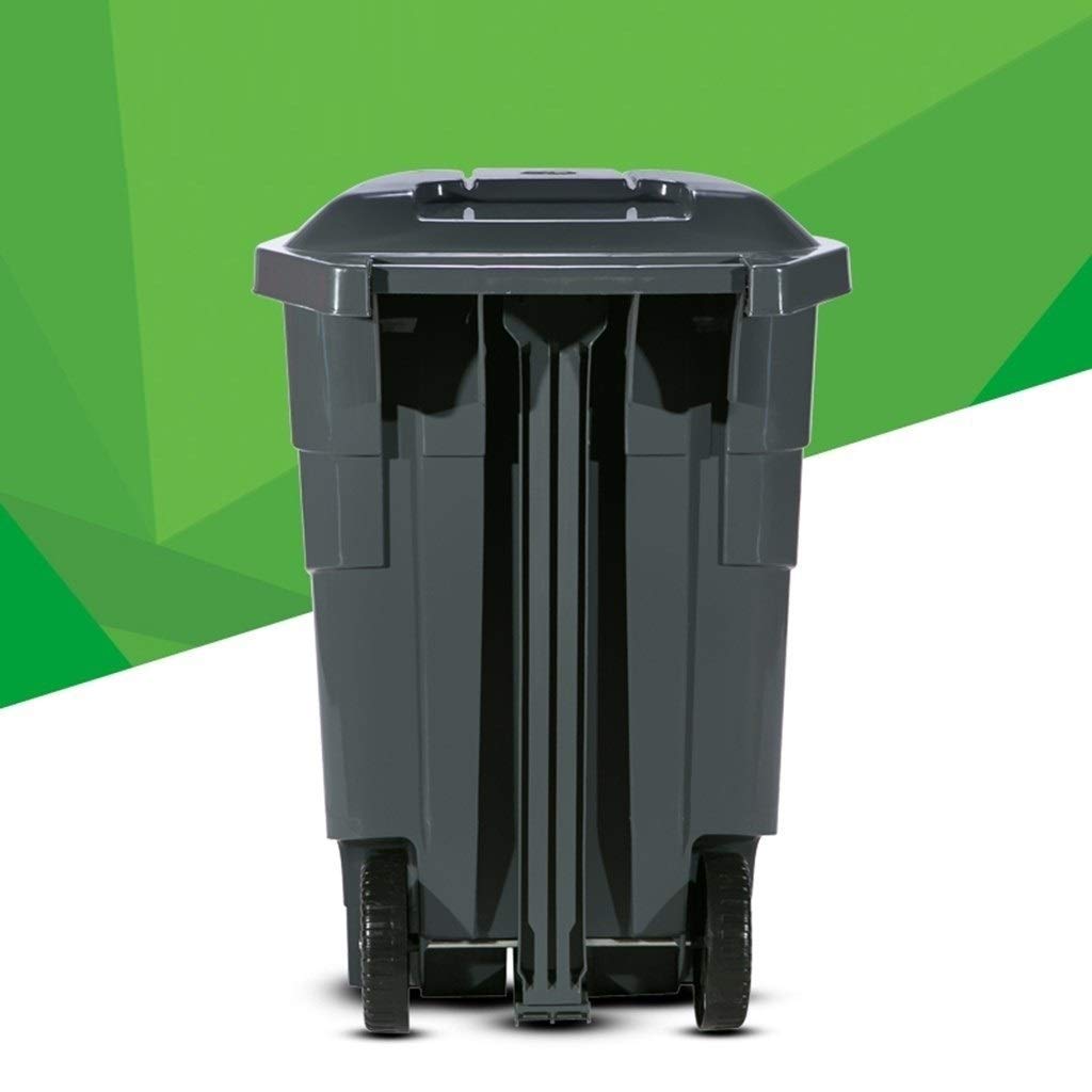 HDX 32 Wheeled Outdoor Trash Can With Attached Lid TI0078